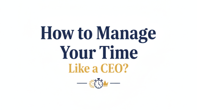 How to Manage Your Time Like a CEO How to Manage Your Time Like a CEO